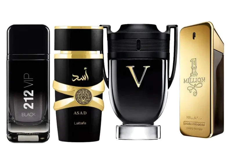 Zestaw 4 perfum | Asad, One Million, Invictus Victoru, 212 Vip Black