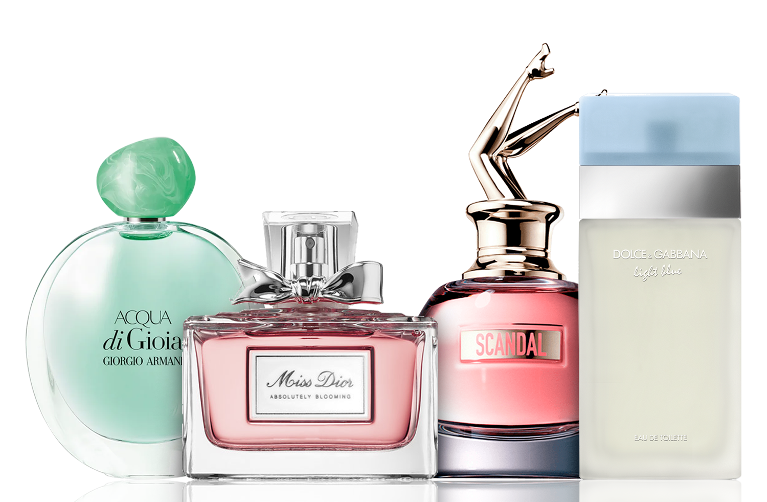 Zestaw 4 perfum | Acqua di Gioia, Light Blue, Scandal, Miss Dior 100 ml