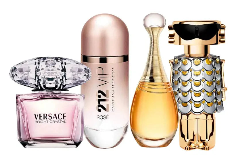 Zestaw 4 perfum | Jadore, 212 Vip Rose, Fame, Bright Crystal