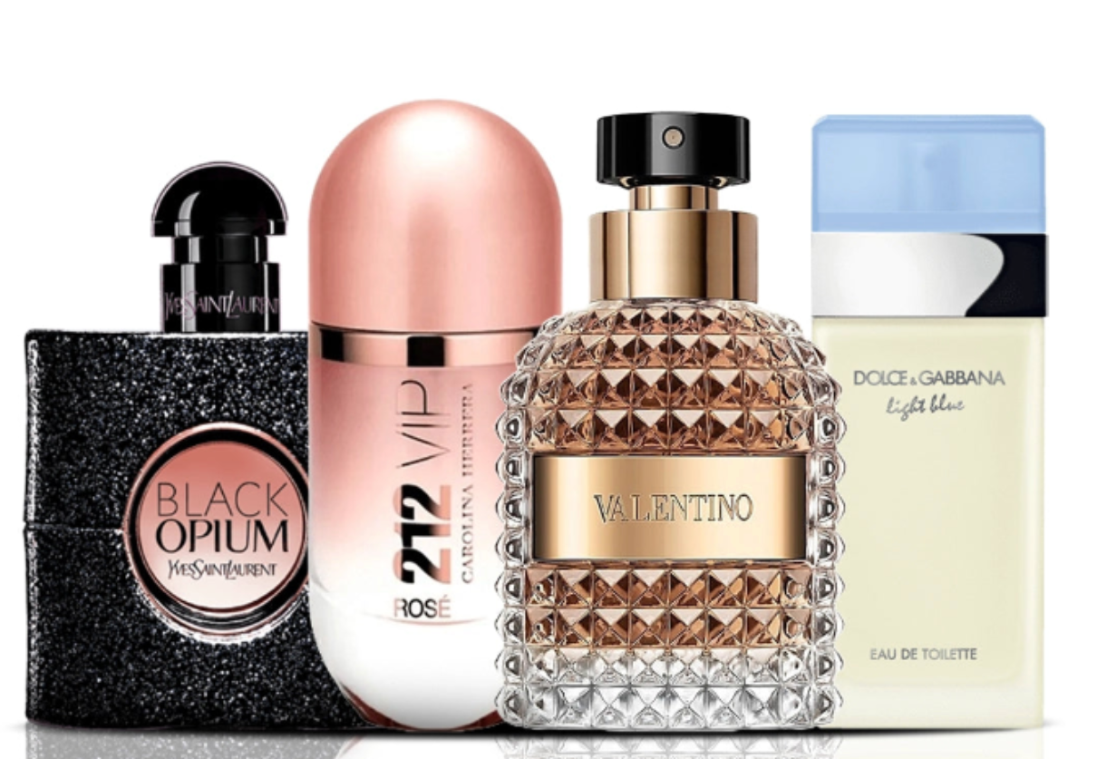 Zestaw 4 perfum | Black Opium + 212 VIP Rose + Valentino + Dolce & Gabbana Light Blue 100 ml
